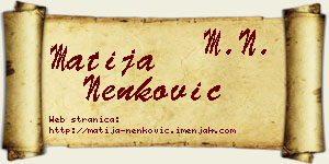 Matija Nenković vizit kartica